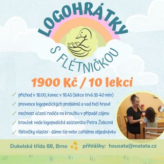 A to víte, že od 1. října otevíráme nový odpolední kroužek LOGOHRÁTKY S FLÉTNIČKOU? Přijímáme i rodičovské vouchery 👍...